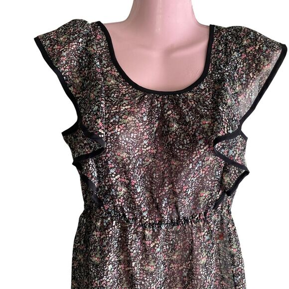 Heritage 1981 Dress Womens Small Floral Ruffle Cap Sleeve Spring Boho Romantic - Picture 3 of 6